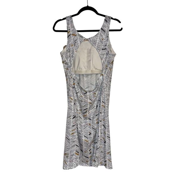 NEW‎ PrAna Skypath Dress XL White w/Multicolor Pattern Knit Sleeveless Shelf Bra - Picture 7 of 13